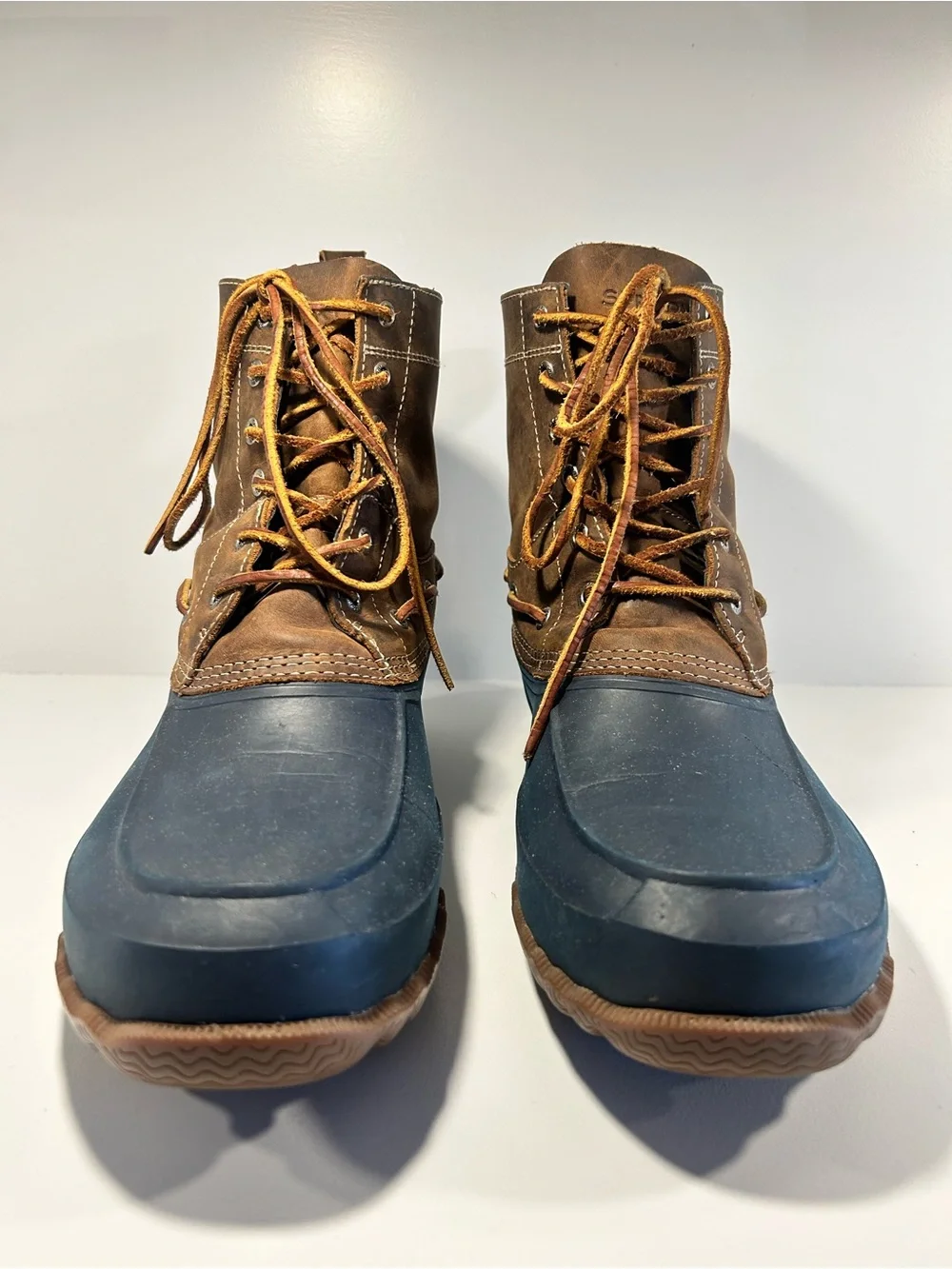Sperry Waterproof Duck Boots Men’s 12 Brown Leather Rubber Lace Up STS13459
